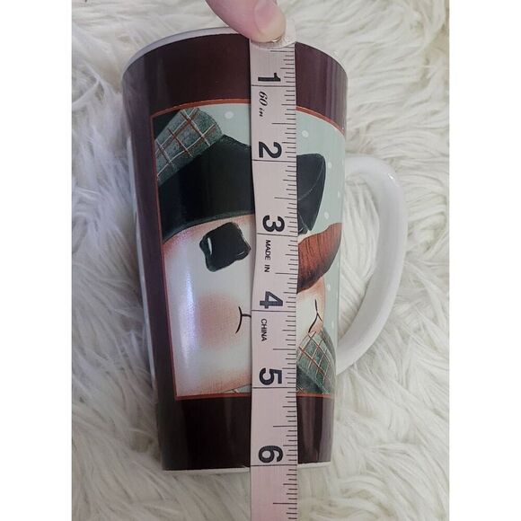 NANTUCKET TALL CHRISTMAS/SNOWMAN COFFEE MUG HOLDS 20 OZ TO THE RIM 6" TALL - Picture 7 of 8